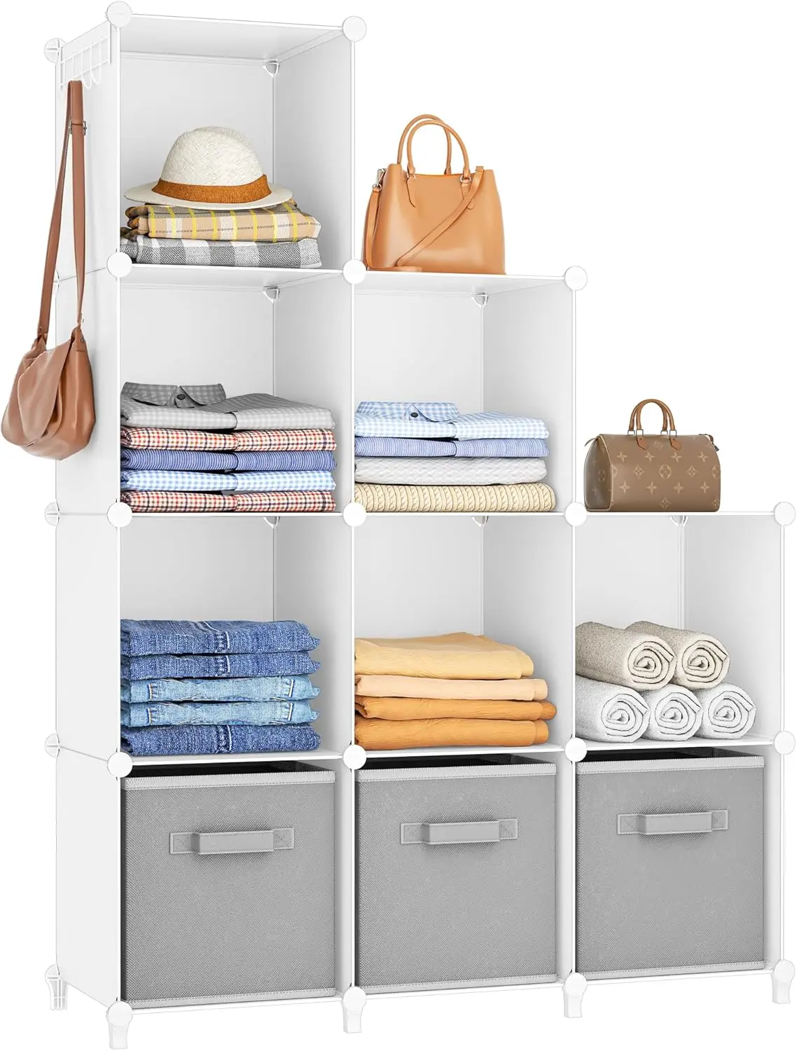 

9 Cube Storage Organizer, Cubes Shelves for Living Room, Bedroom, White