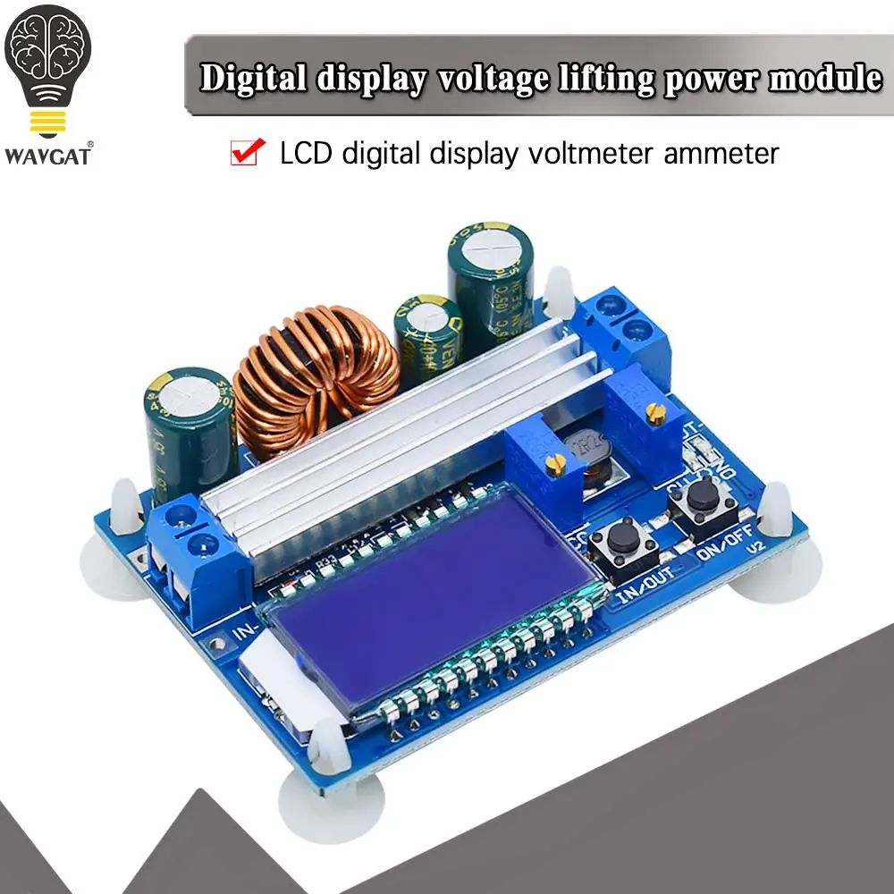 35W 4A DC 5.5-30V to 0.5-30V Digital LCD Display Buck Boost Converter Adjustable Power Supply Module Step Up Down Board Module