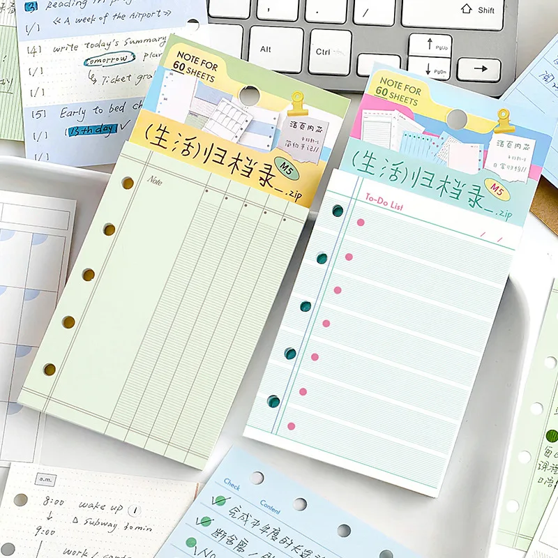 M5 60Sheets Loose Leaf Inner Core Set Life Archive Record Simple Basic Manual Account NoteBook