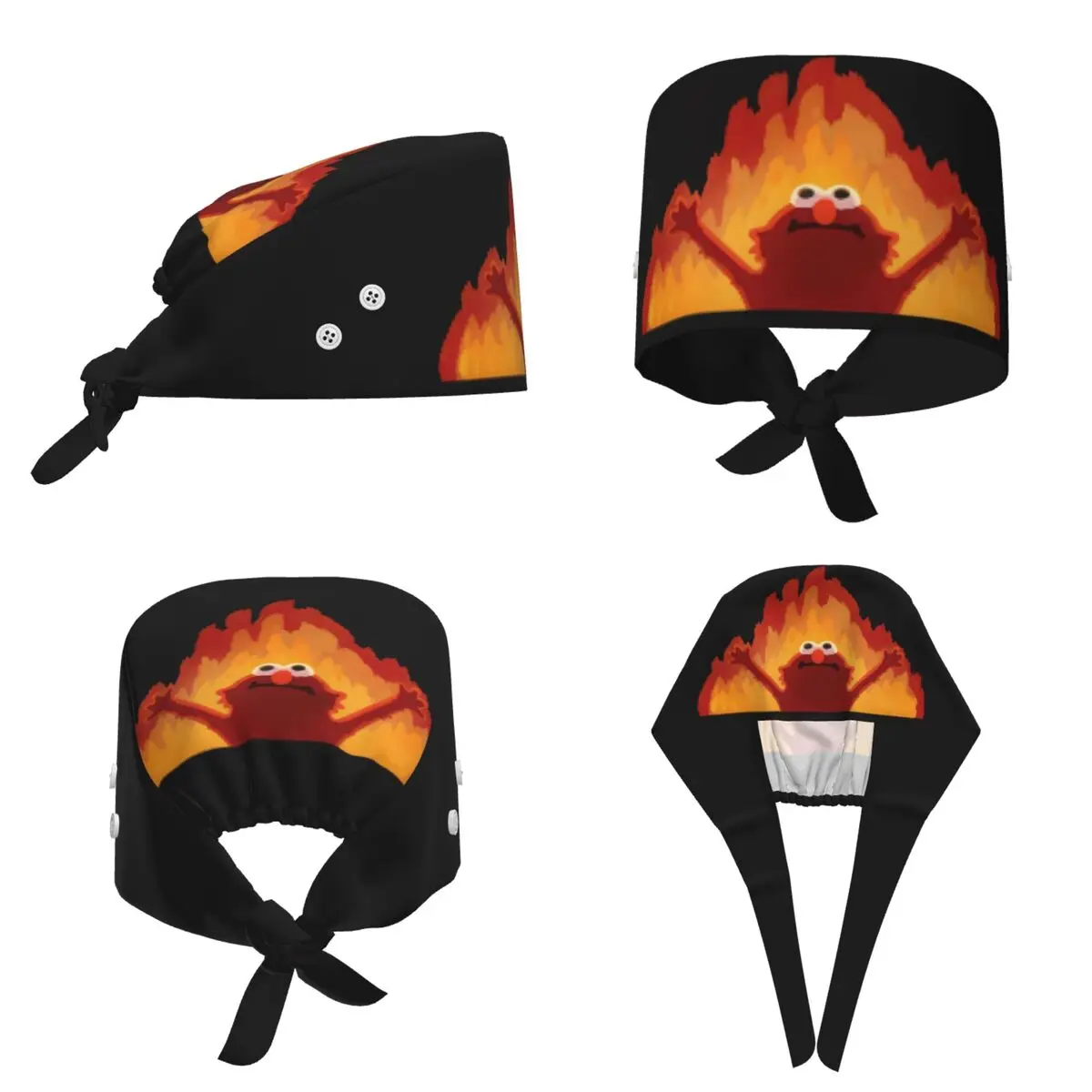 Хирургическая шапочка Hellmo Elmo On Fire, унисекс, регулируемая, для врачей, стоматологов и медперсонала.