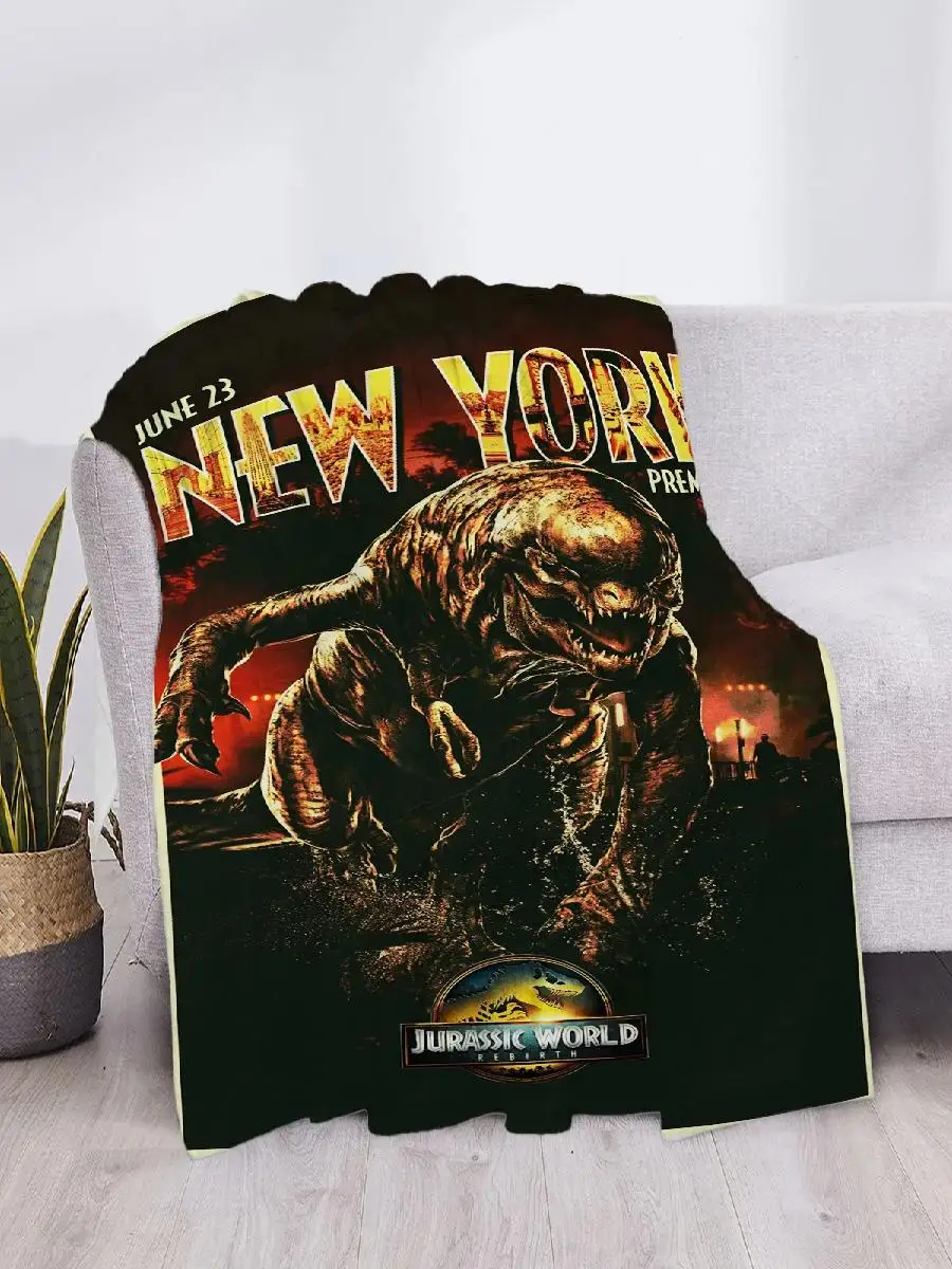 JJurassic World Rebirth Kids Blanket Plaid Luxury Microfiber Soft Throw for Sofa Bed Car Star H Anime Fluffy Comforter