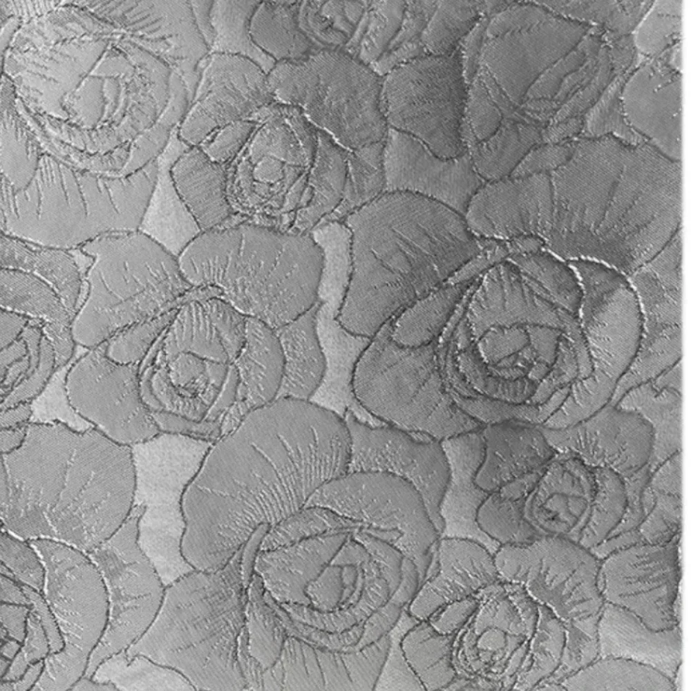 

Серебристая жаккардовая ткань с узором «розы» для пошива курток, сумок, модной одежды, дизайна и рукоделия, оптовая продажа ткани на метры