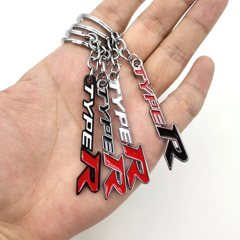 Metal Keychain Type R Type S Logo Keyring for Honda Type R Racing Type S Accord Crv Hrv CITY CRIDER Jazz Greiz Car Styling