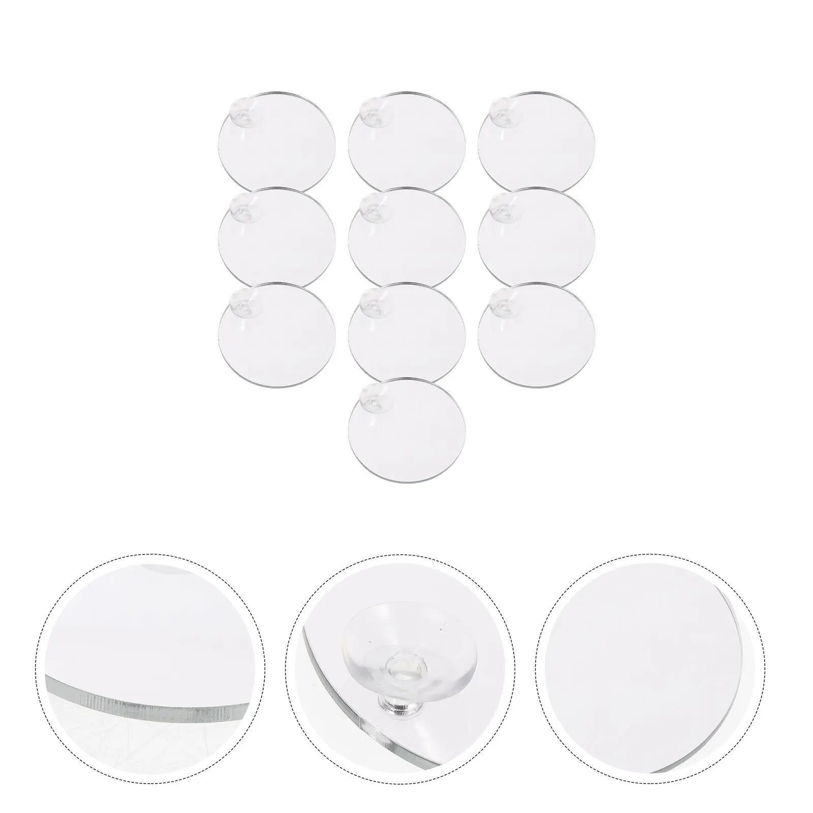 

10pcs Betta Mirror Single Side Suction Cup Aquarium Tank Decoration For Betta Fish Training Decorative Mirror Pet Supplies