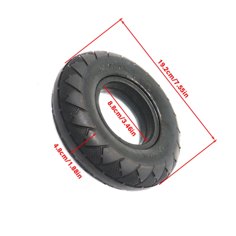 200X50 8-Inch Solid Rubber Tire, Perfect Replacement Accessory for Electric Scooter Models