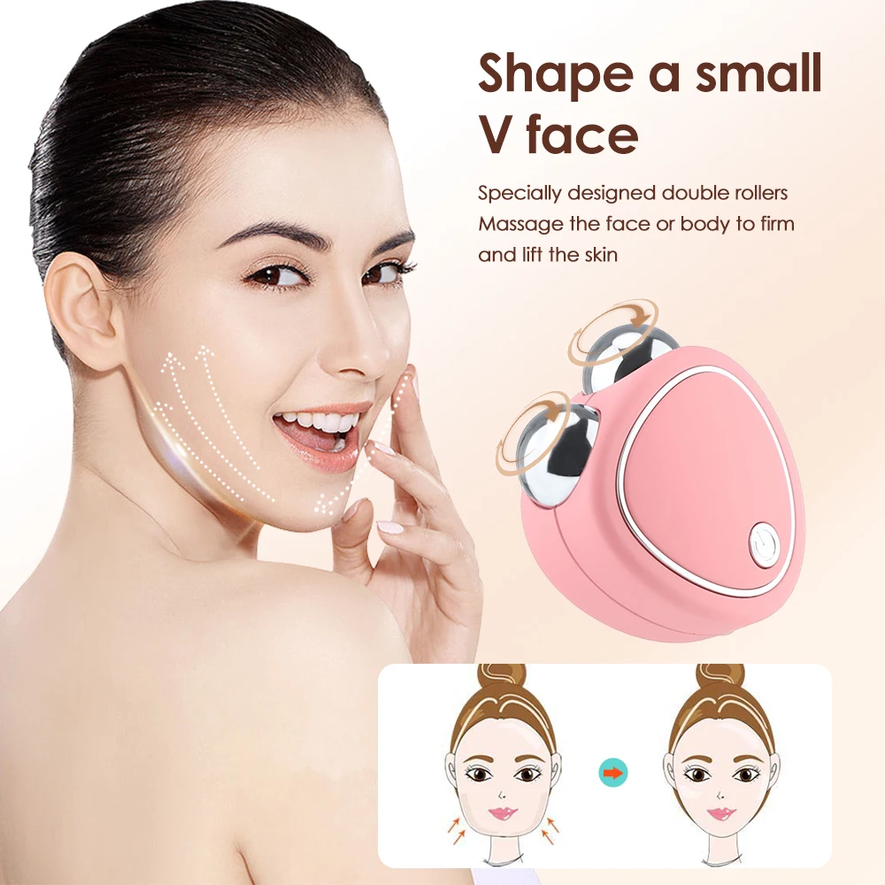 

Portable Electric Face Lift Roller Massager EMS Sonic Facial Lifting Skin Tighten Massage