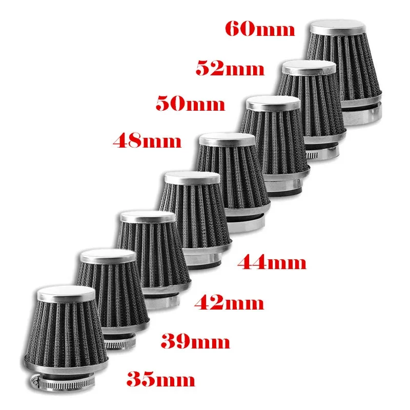 2Pcs 35/39/42/44/48/50/52/54/60mm Universal Clamp On Motorcycle Air Filters Mushroom Head Cleaner For ATV Pit Dirt Bike Scooter