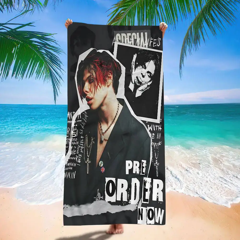 Popular Y-Yungblud Singer Anime Beach Swimming Towel Soft Absorbent Washcloth Children's Gifts for Kids Travel Camping Gym