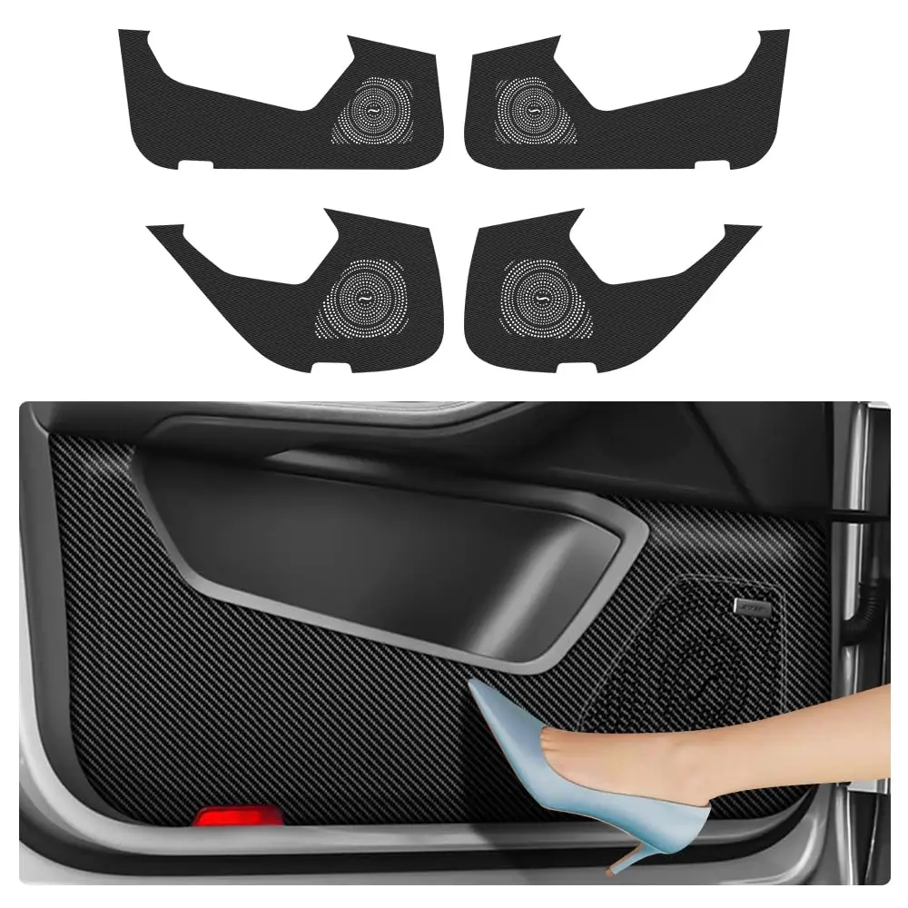 

Carbon Fiber Style Leather Door Anti Kick Pad For Macan 2015-2024 Interior Protector