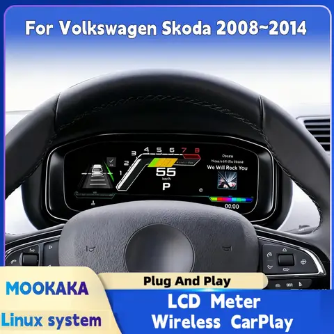Digital Instrument Cluster For Volkswagen Skoda 2008~2014 LCD Meter Speedometer Display Dashboard HD screen Virtual Cockpit