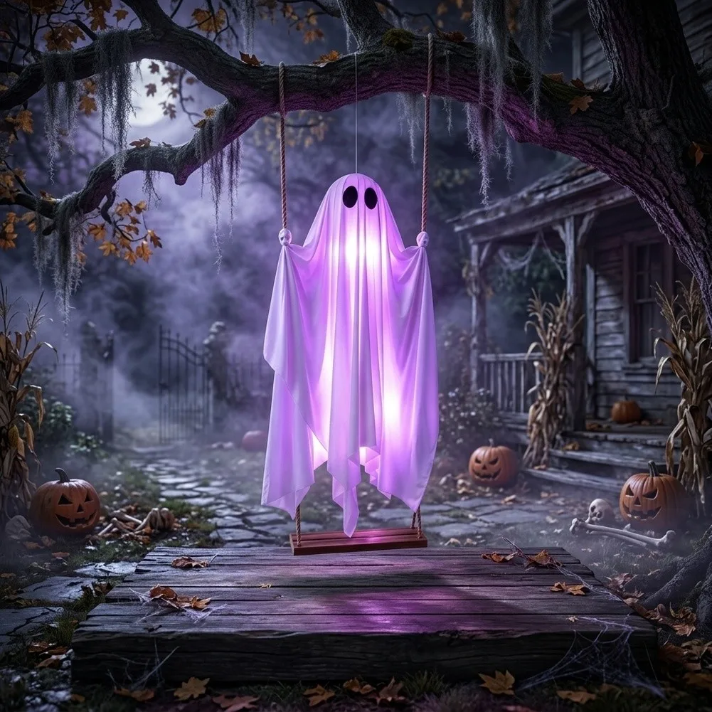 Halloween Decoration Outdoor Haunted Decoration Remote LED Specter Wireless Remote Control Adjustable Lighting Modes