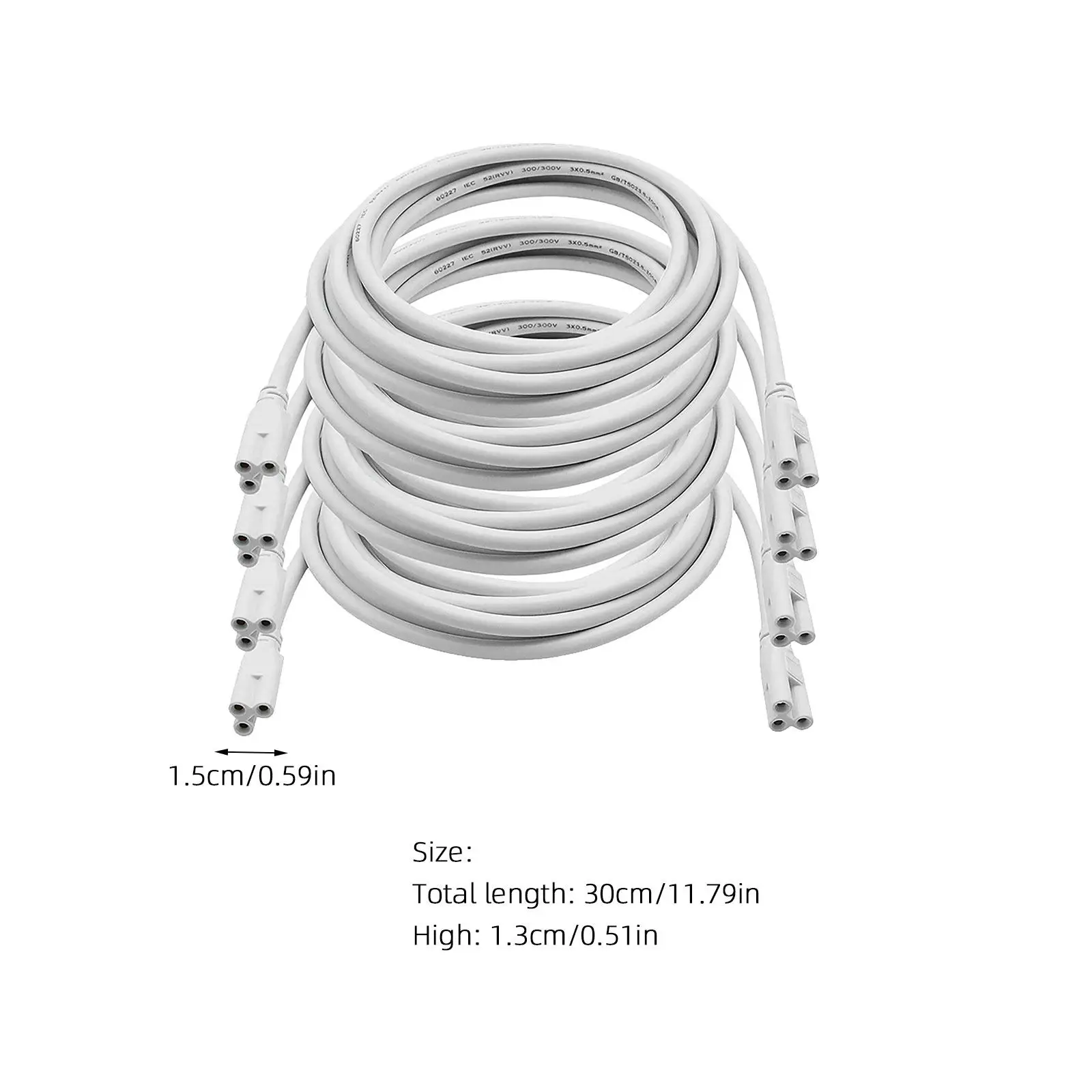 4Pcs LED Lamp Connecting Wire T5 T8 Double End 3 Pin Connector Cable Integrated Tube for Bedroom Basement