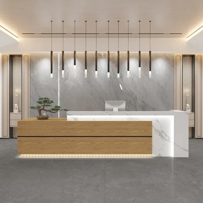 X  Modern Simple Training Institution Reception Front Desk Beauty Salon Solid Wood Paint Checkout Page