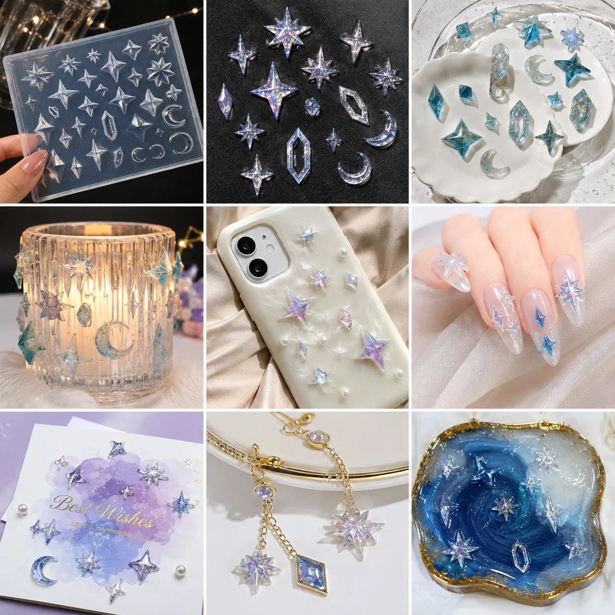 Celestial Star Moon Diamond Si - Resin Art Template 评论和价格
