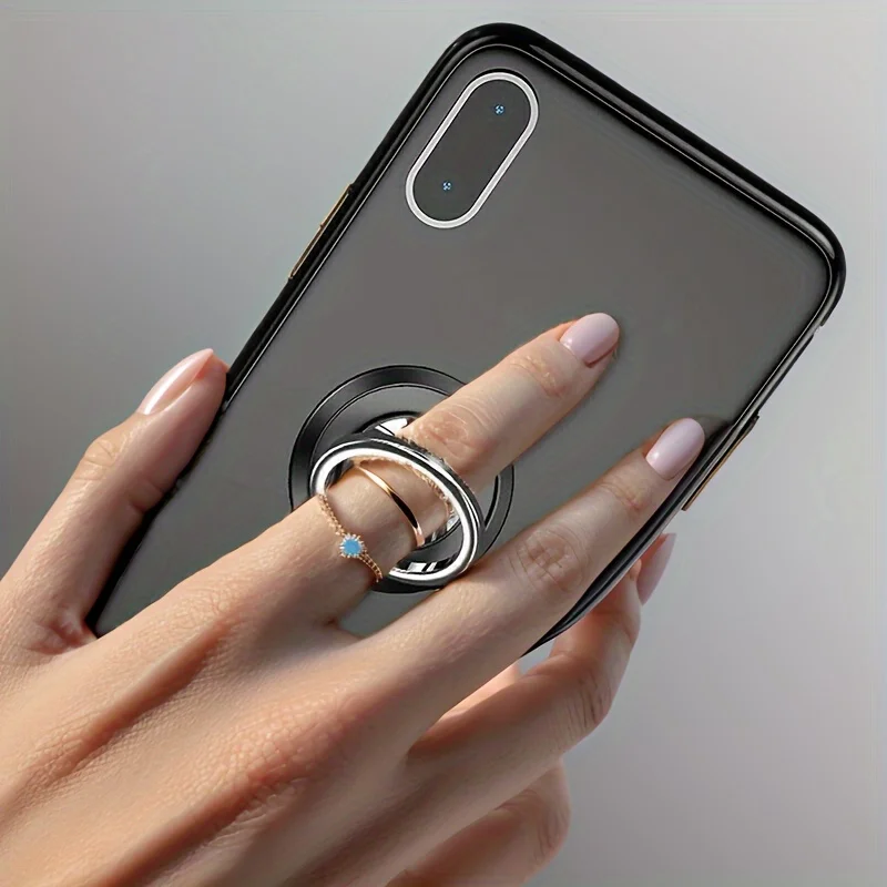 

1PC 360° Rotating Phone Ring Holder Universal Finger Grip Stand for Car Desk Strong Adhesive Kickstand for Anywhere