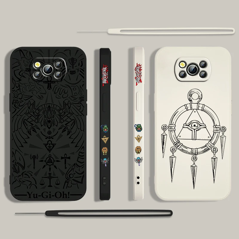 يو جي أوه شعار ل Xiaomi Poco غطاء ل X4 X3 F4 NFC M6 M5 M4 M3 GT S Pro 4G 5G السائل اليسار حبل جراب هاتف #3