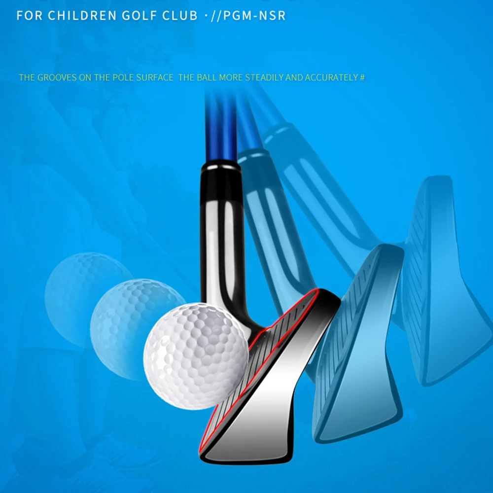 PGM JRTIG006 Golf Children Club For 120-165cm Height Boy Girl Kid Junior Learning 38° Stainless Steel IRON Carbon Shaft 95-155cm