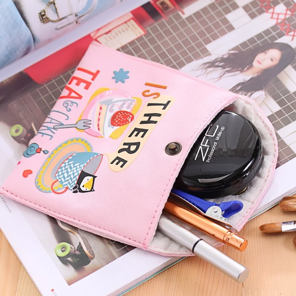 Girls Diaper Sanitary Napkin Storage Bag Canvas Sanitary Pads Package Bags Coin Purse Jewelry Organizer Credit Card Pouch Case
