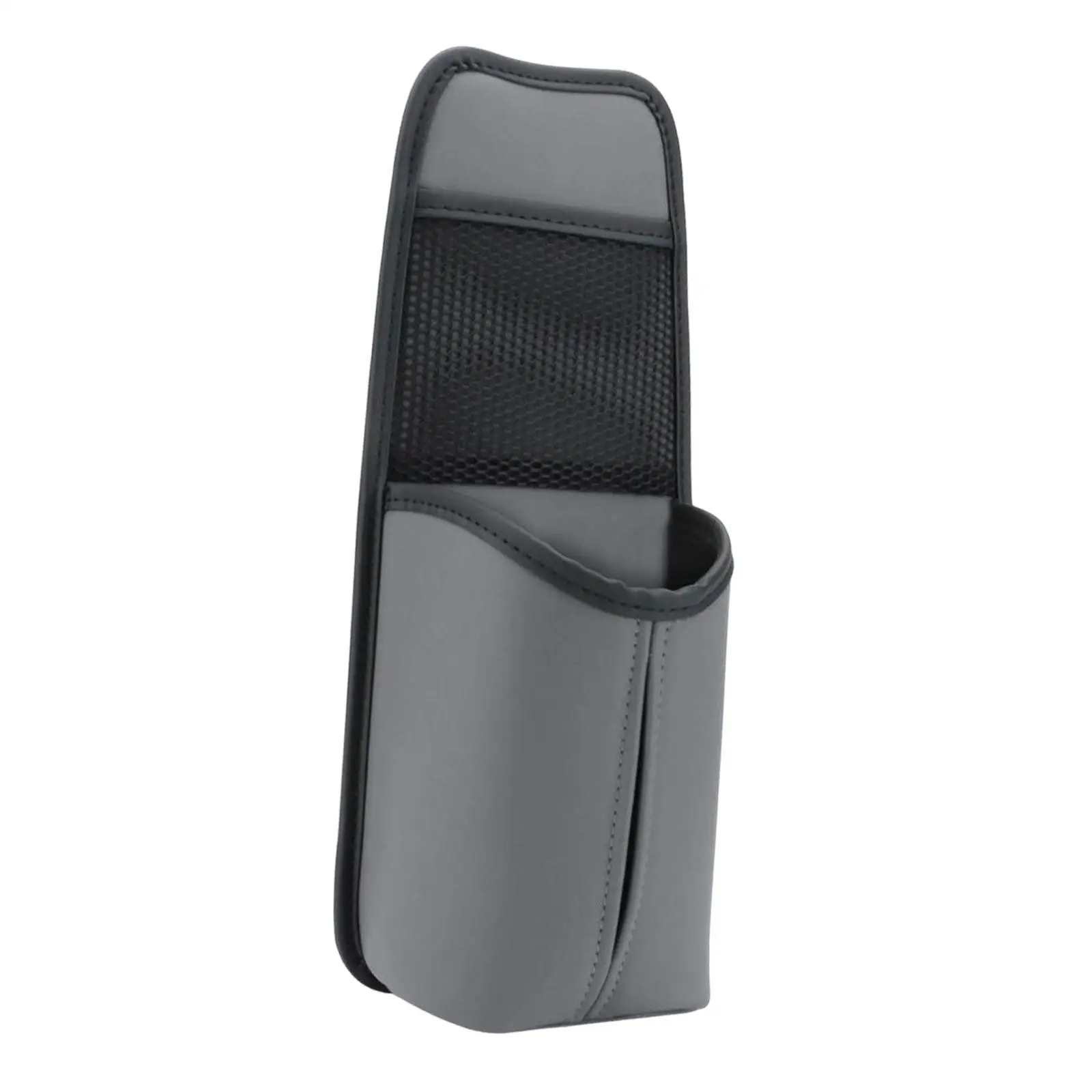 Car Seat Side Organizer PU Leather Hanging Bag Interior Storage Mesh Pocket for Daily Commute Use