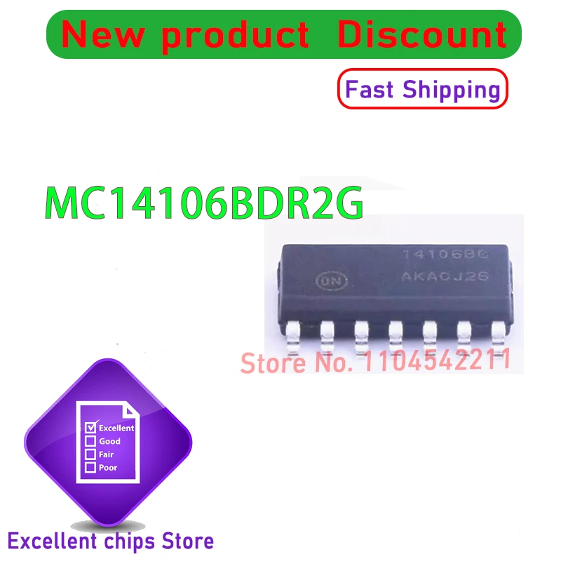 1 ~ 100 قطعة/الوحدة MC14106BDR2G MC14106 SOP14 14106B 14106BG 100% منتج جديد وأصلي