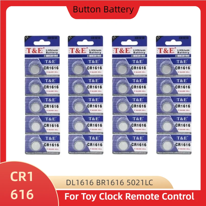 

5-100PCS CR1616 CR 1616 Coin Cells Battery 3V 50mAh DL1616 BR1616 5021LC LM1616 Lithium Battery For Watch Remote Control