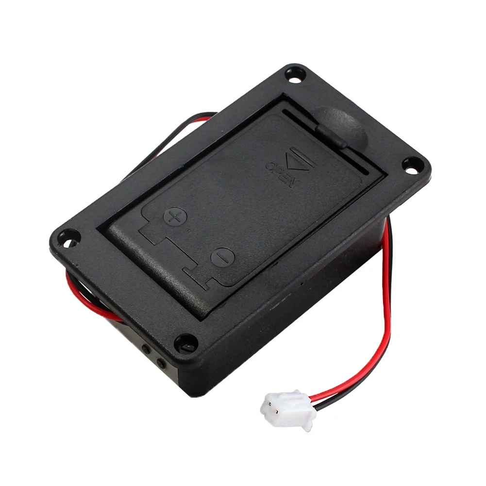 1PC 9V Battery Holder Case Box Cover For Guitar Bass Active Pickup Connector K1KF