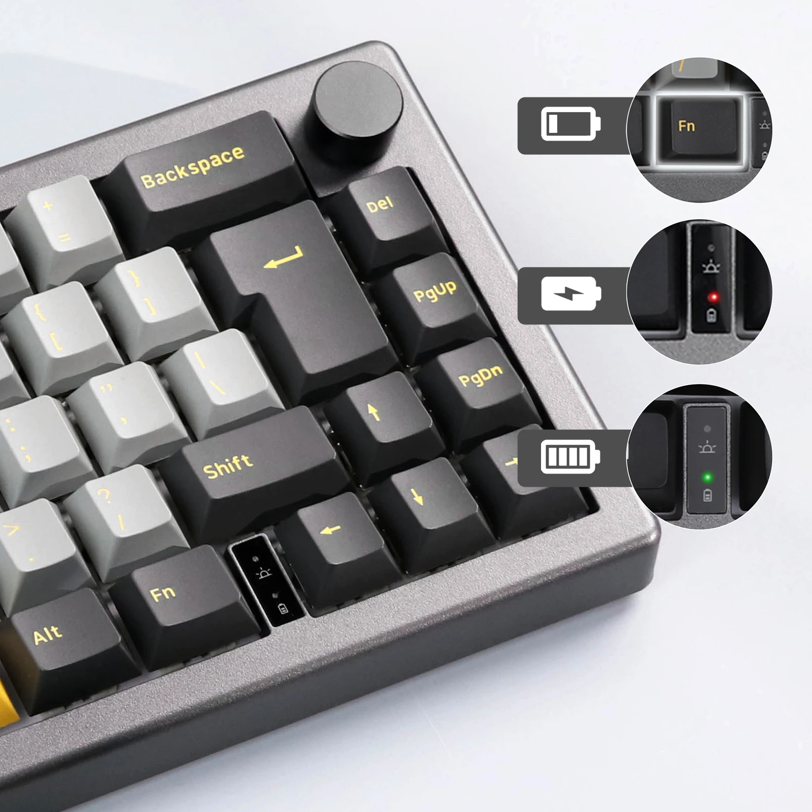 EPOMAKER EK68 ISO Layout 65% Gasket Mechanical Keyboard Knob Hot-swap 2.4Ghz/Bluetooth 5.0/USB-C Wireless Wired 3000mAh Battery