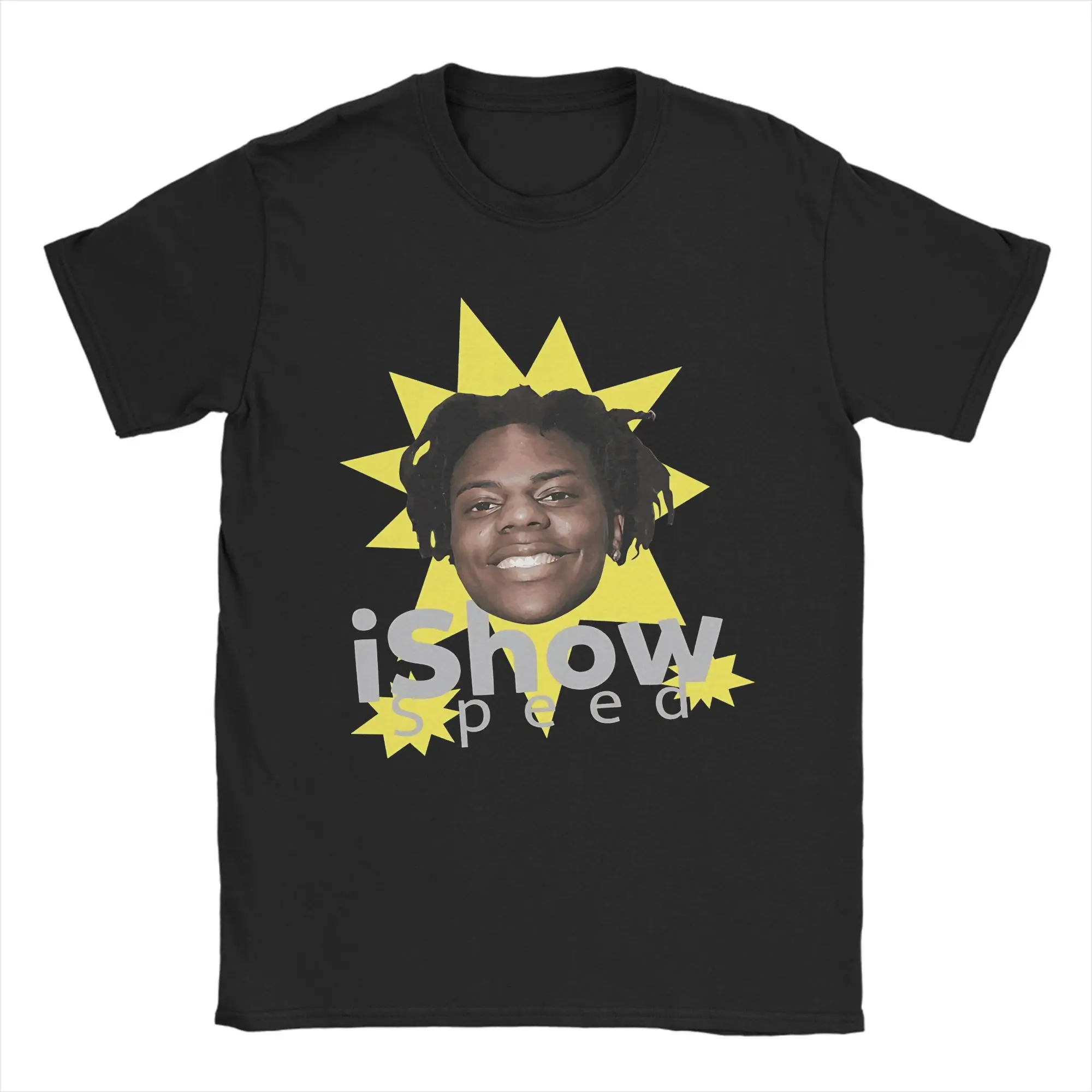 Funny Ishowspeed YouTuber  T-Shirt Beach  Cotton T-Shirts For Men's Design Tshirt Short Sleeves Funny Clothing