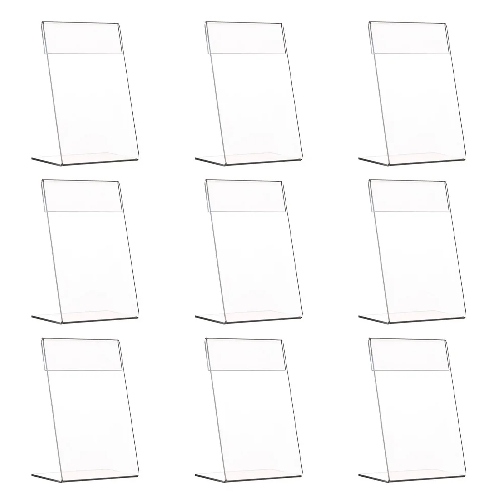 9Pcs Acrylic Panel Menu Display Stand L-Shaped Vertical Table Card High-End Plastic Wine Catalog Menu Type Name Card