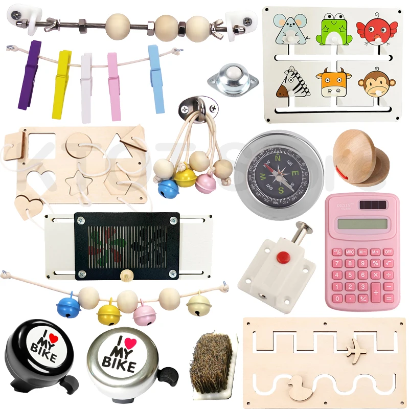 DIY Early Education Busy Board Montessori Puzzle Toy Accessories Bead Ringing Children's Sensory Training Hands Flexibility