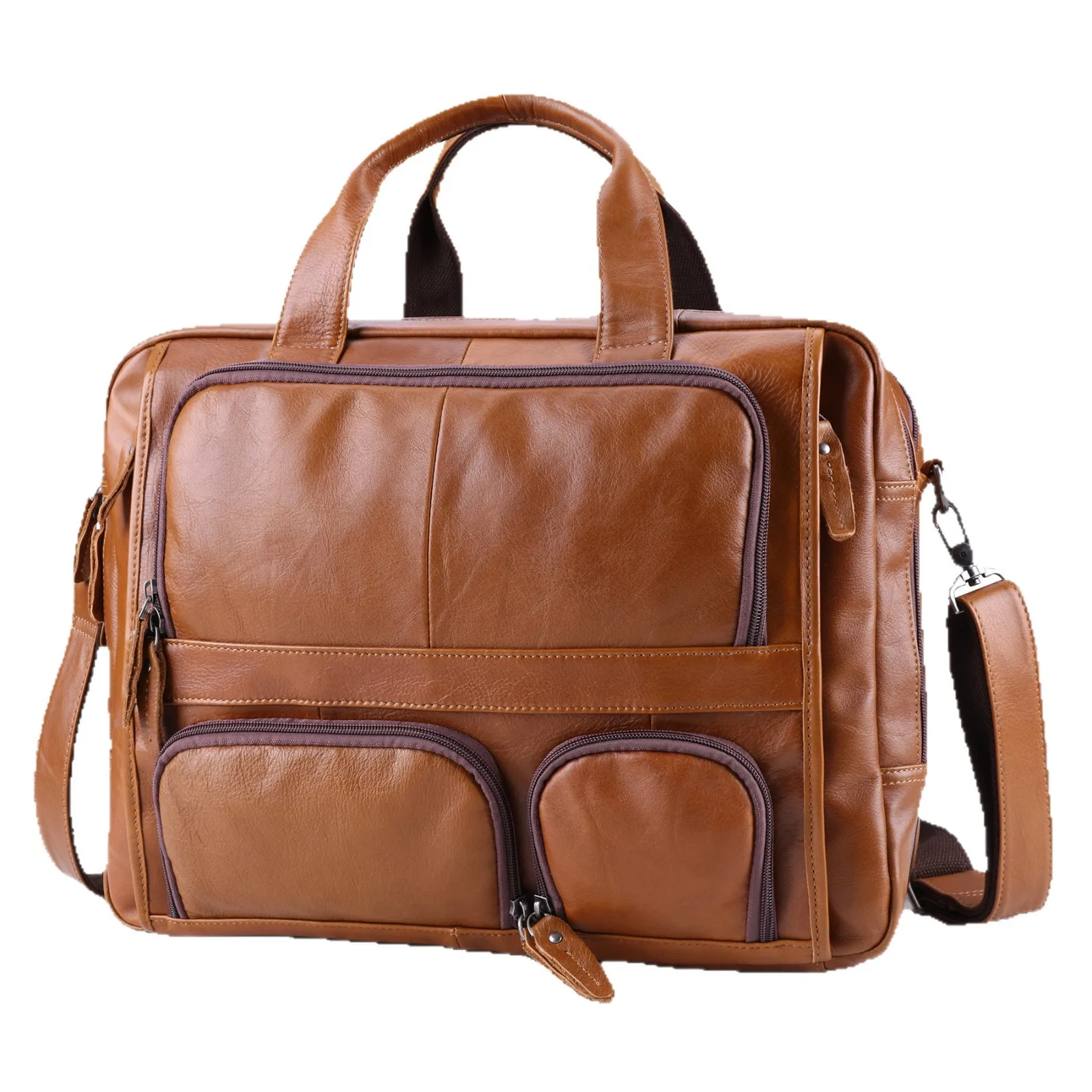New Leather Men's Document Business Commuter Computer Laptop Multifunctional Bag