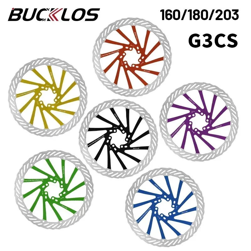 BUCKLOS Ultralight MTB Bike Hydraulic Disc Brake Rotor 160/180/203mm Mountain Road Racing Bicycle Brake Disc with 6 Free Bolts