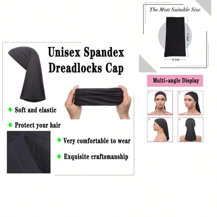 

4-Piece Dreadlock Cap Tube Bands Elastic Long Hair Dreads Wraps Locs Socks Dreads - Unisex Spandex Dreadlock Cap