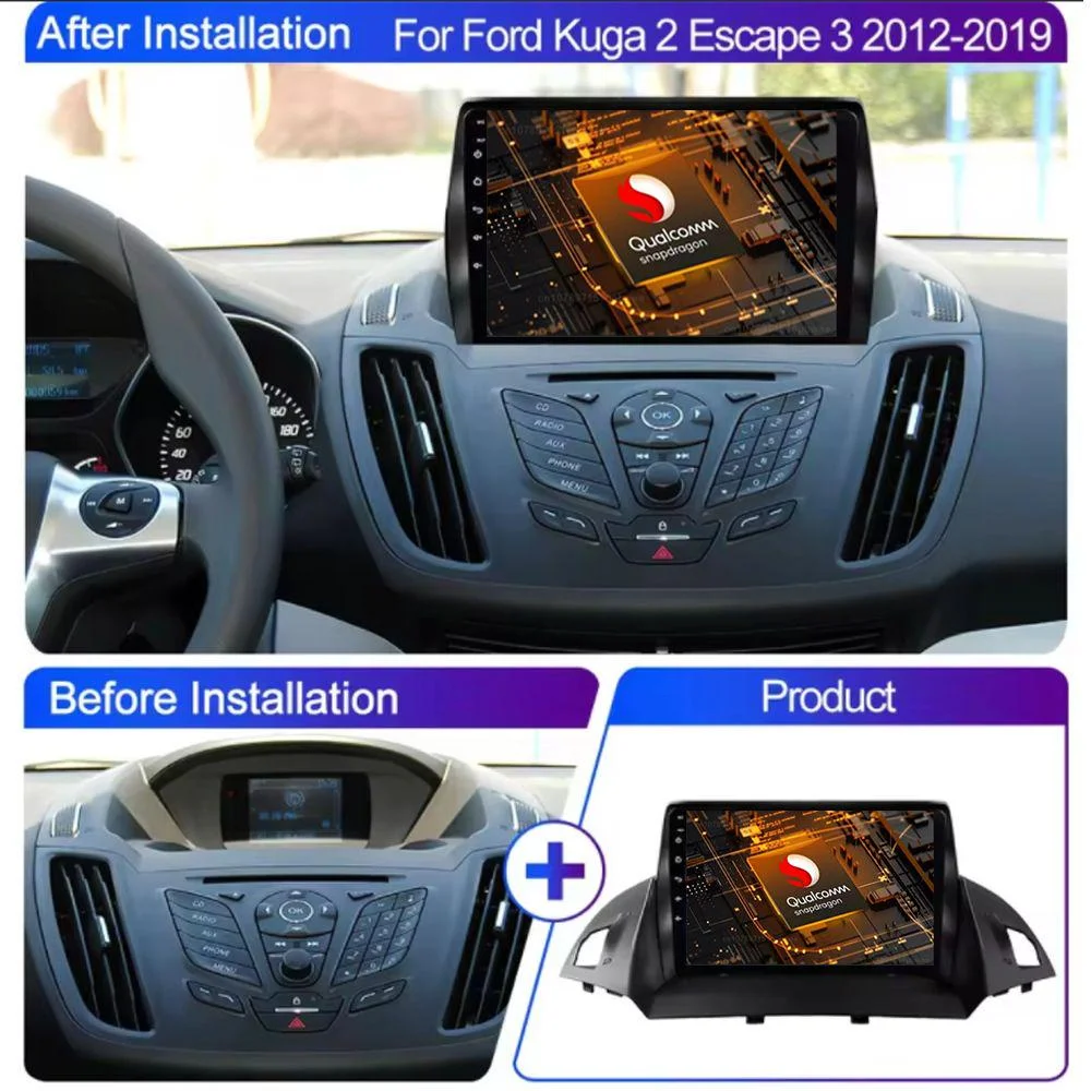 Autoradio Android 16 für Ford C-MAX Kuga 2 Escape 3 2012 - 2019 Autoradio Wireless Carplay Auto Navigation Multimedia DSP BT GPS – Detail 6