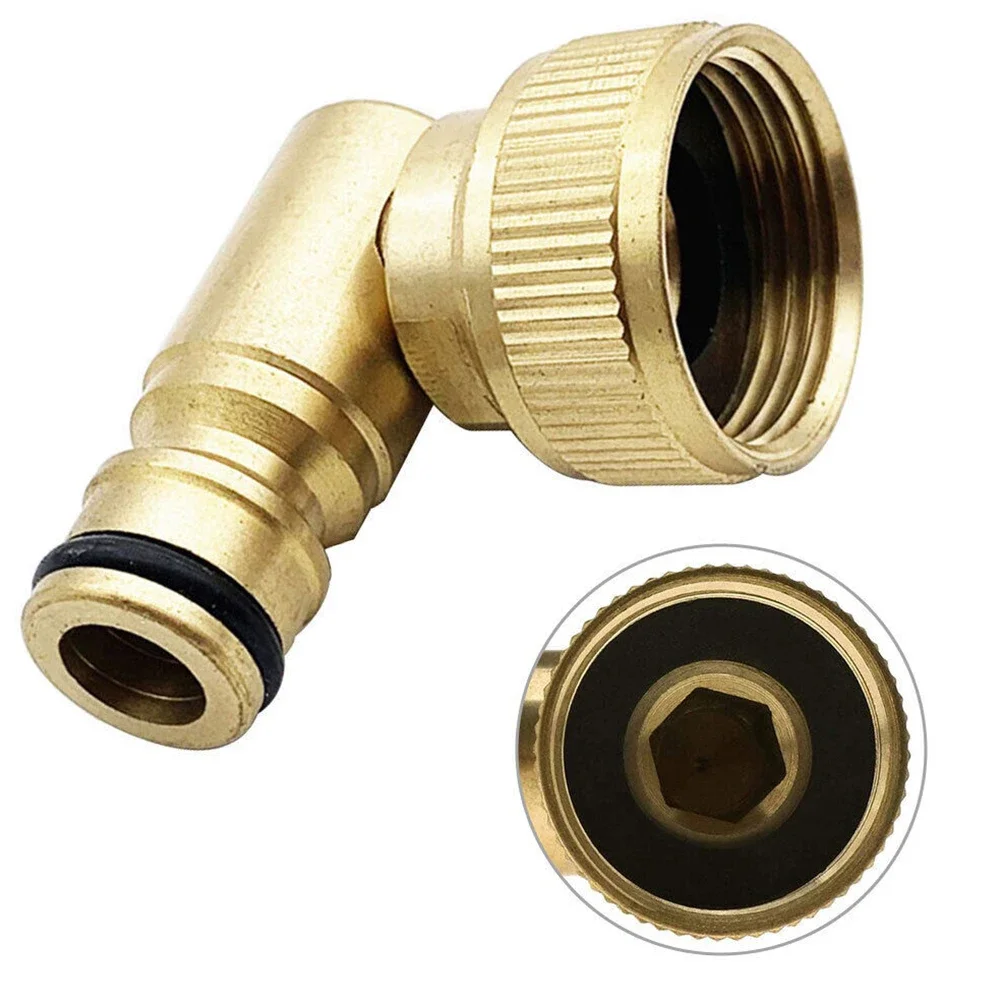 Swivel Elbow Household Supplies Cleaning Elbow 3/4in Female Elbow Pipe Fitting Connector Brass Gold Cleaning Elbow