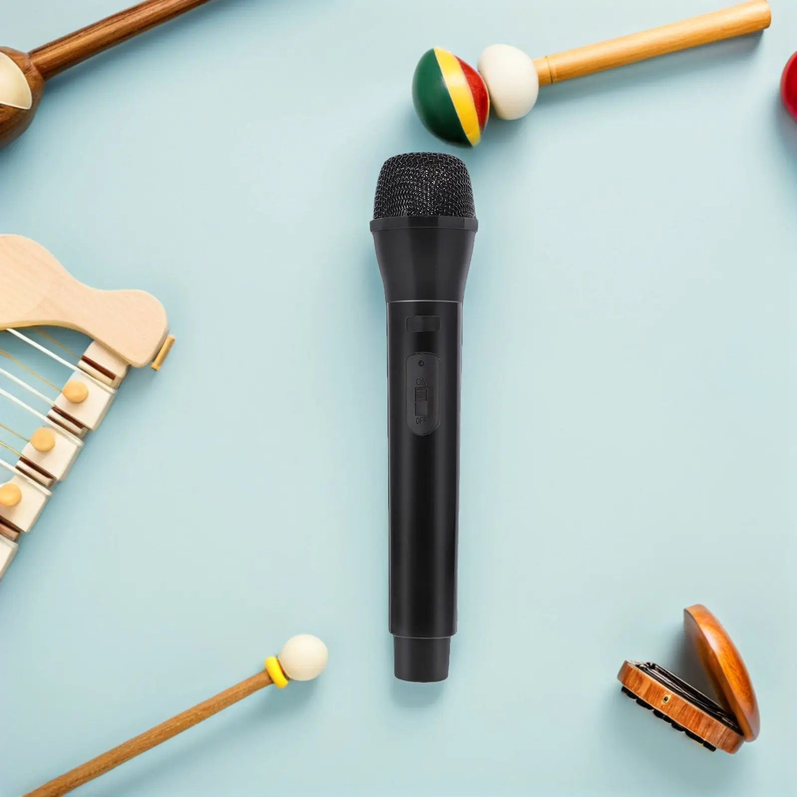 4Pcs Toddler Microphone Prop Immersive Play Experience Authentic Feedback Family Entertainment Role Playing Black