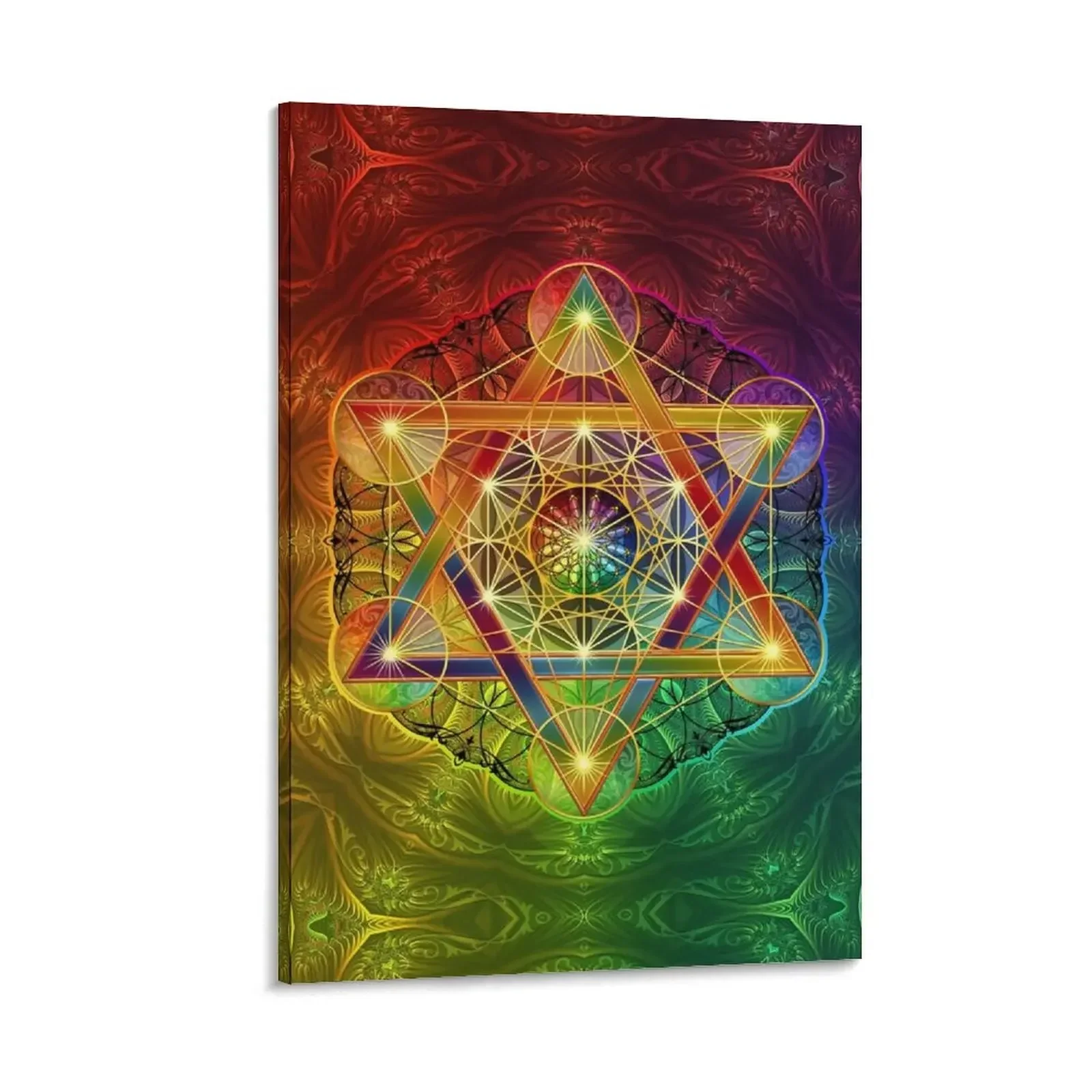 

Metatron's Cube with Merkabah and Flower of Life Canvas Painting accessories for home decor home decor interior