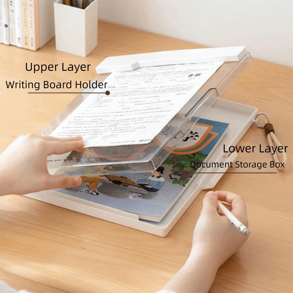 Thickened PP Document Folder Heavy Duty Large Capacity Document Holder Impact-Resistant with Metal Clip File Organizer