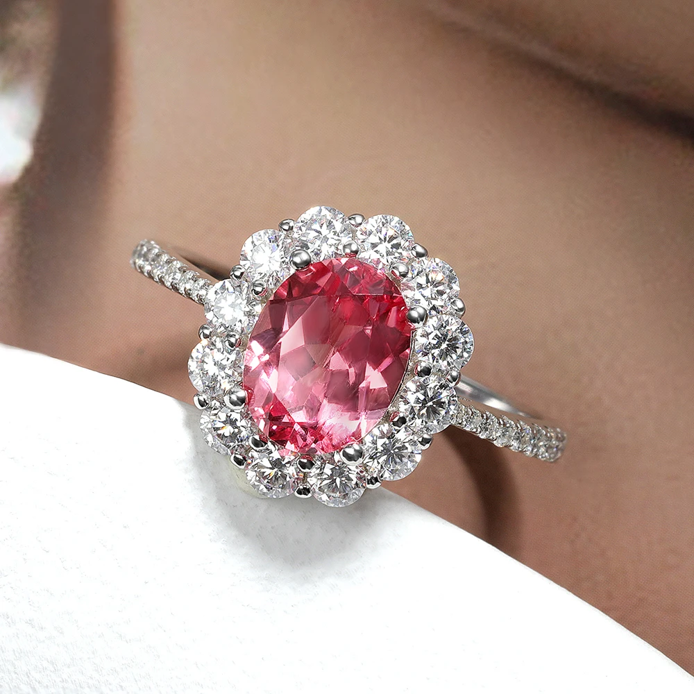 Onnelik 2CT Real Lab Grown Ruby/Canary Yellow/Padparadscha Diamond Ring 925 Sterling Silver for Women Wedding Party Fine Jewelry view 4
