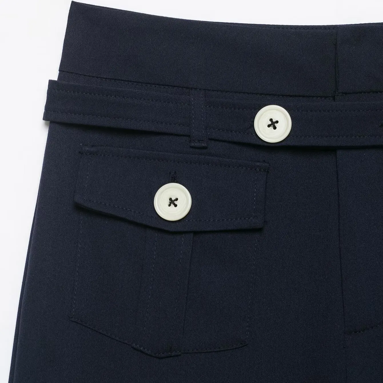 Fashionable Straight Leg Pants with Color Block Buttons Versatile Design Autumn New Arrival Women's Casual Trousers
