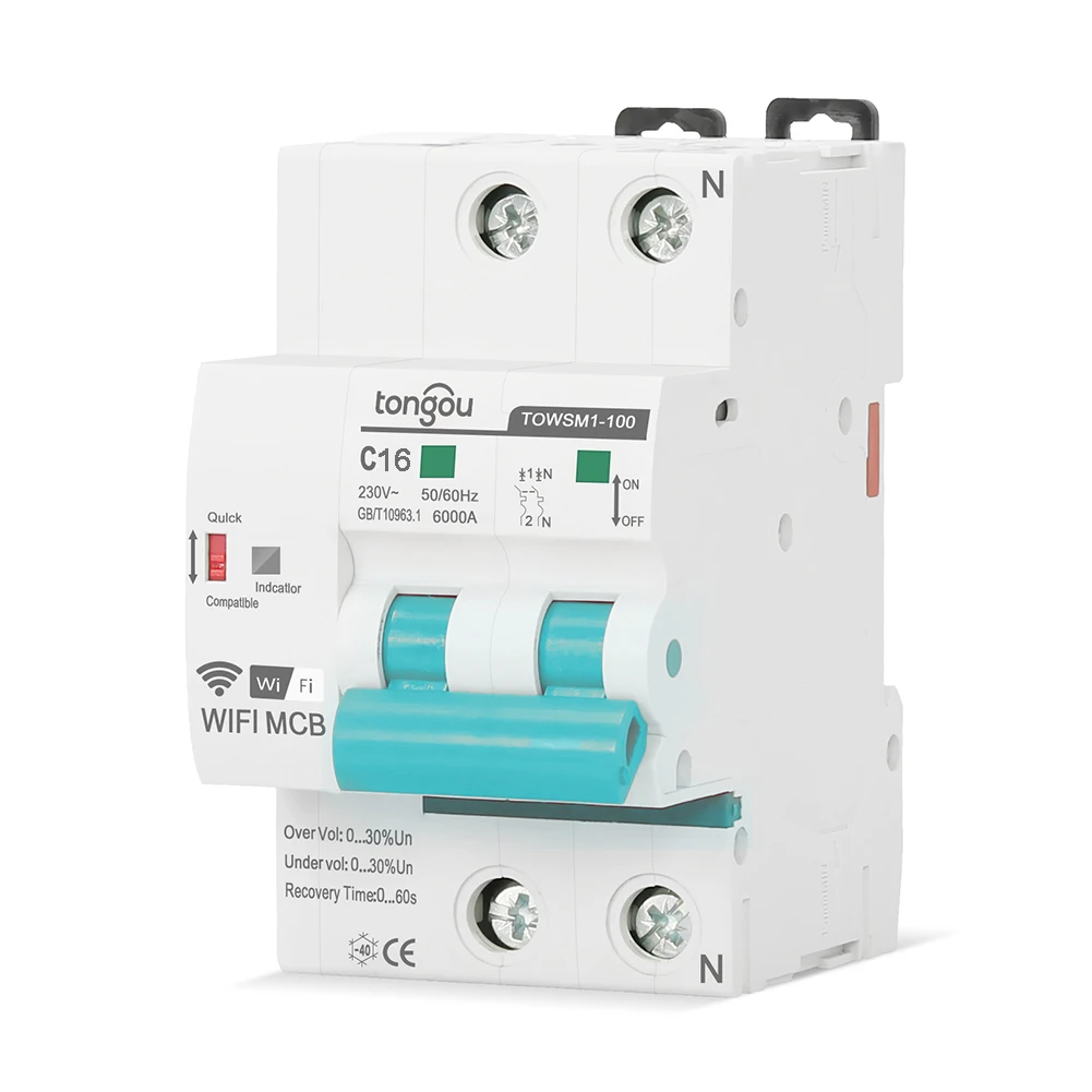 

ABS Material Remote Control Switch Din Rail Circuit Breaker Undervoltage Protection Voice Control Automatic Reclosing