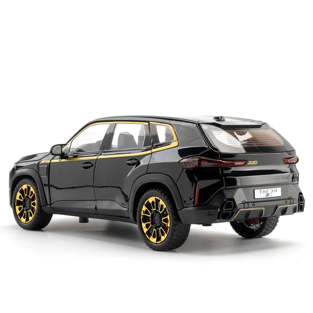 1:24 BMW XM Alloy Car Model Diecast Metal SUV Vehicles Toys Kids Boys Birthday Gift Sound Light Collective Voiture Home Decor
