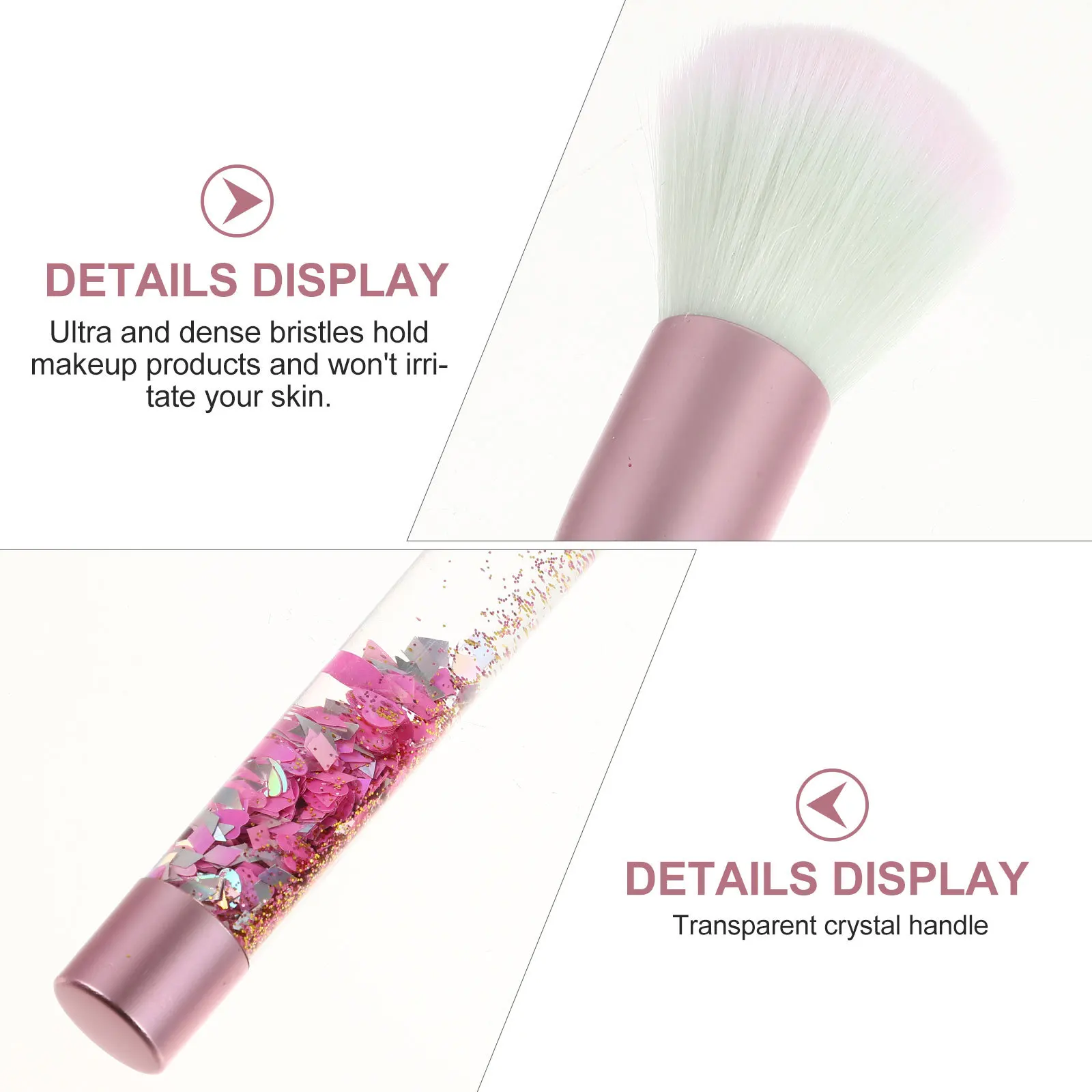 Yellow Crystal Scatter Cone Shape Makeup Brush Set Transparent Handle Portable Professional Kit for Flawless Makeup