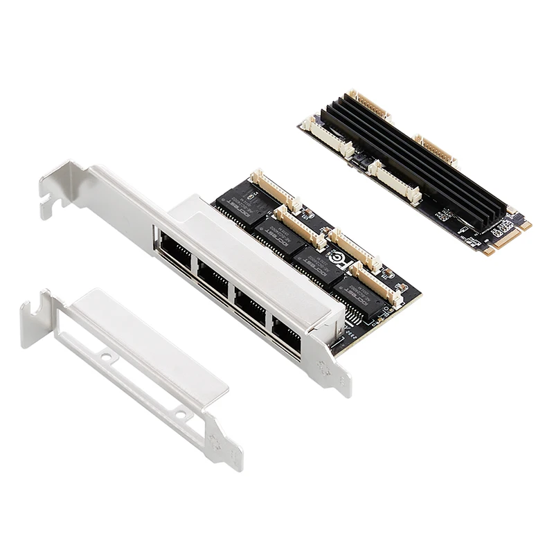 

Чип RealTek RTL8111H NAS M.2 на 4 порта RJ45 Gigabit Ethernet Сетевая карта для игр B + M Key 10/100/1000 Мбит/с Сетевые карты NIC