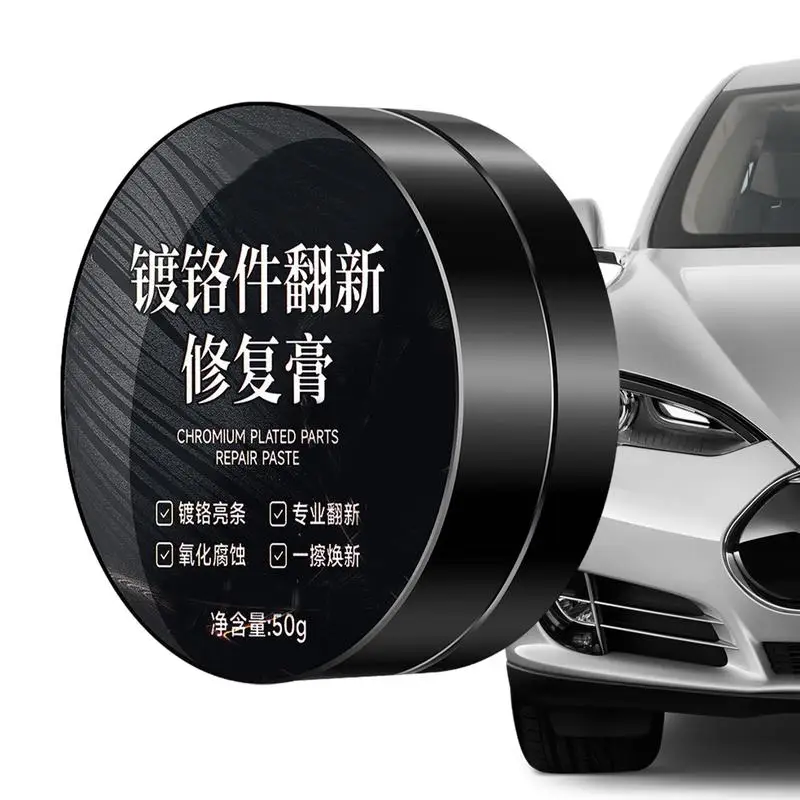 50g Auto Window Chrome Restorer Car Maintenance Iron Powder Cleaning Metal Shine Renovation Compound for Car Door Handles Trim