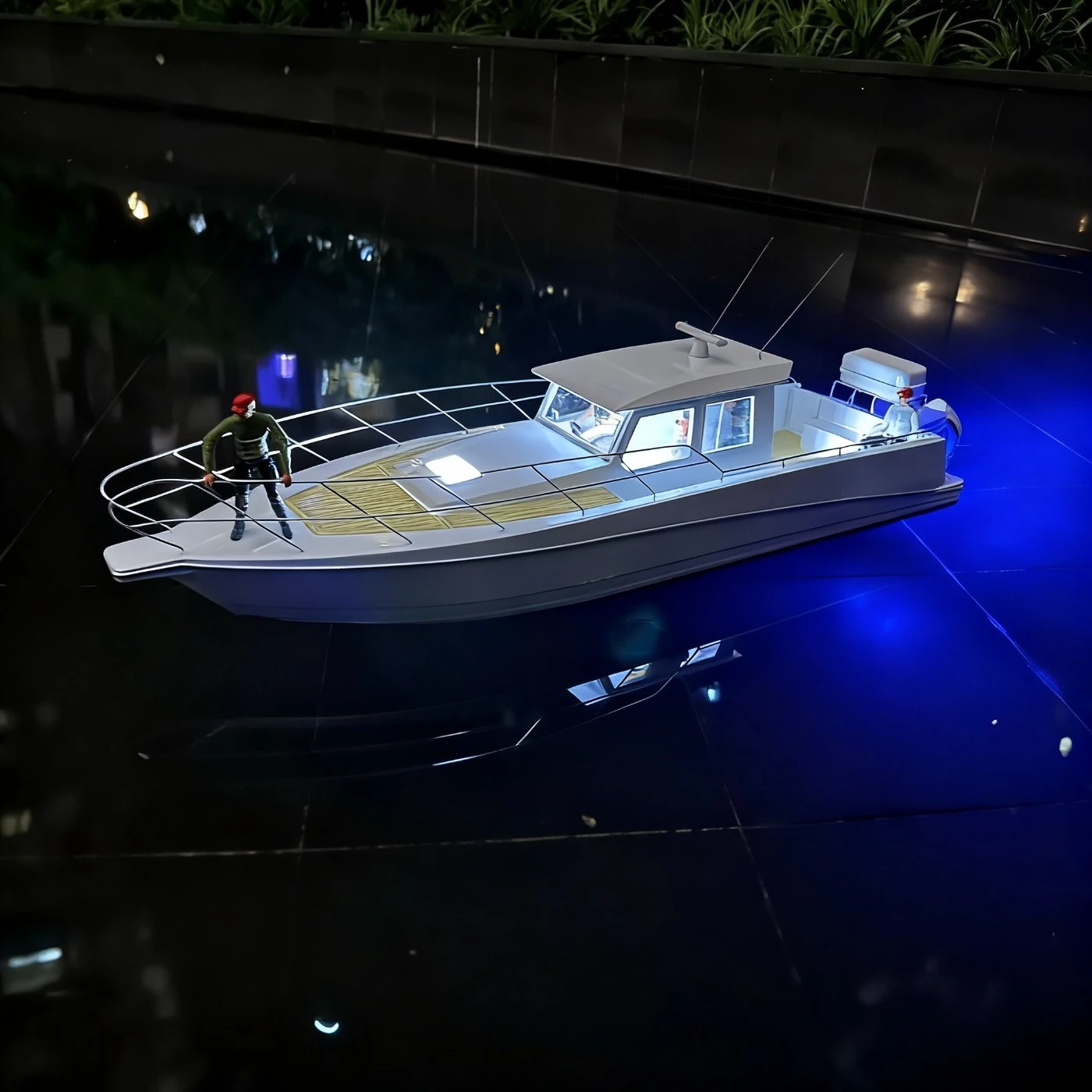 Bateau de pêche à Double moteur hors-bord RC de 80cm, avec lumières imprimées en 3D, formant modèle Schiffe RC, jouet de bateau RTR