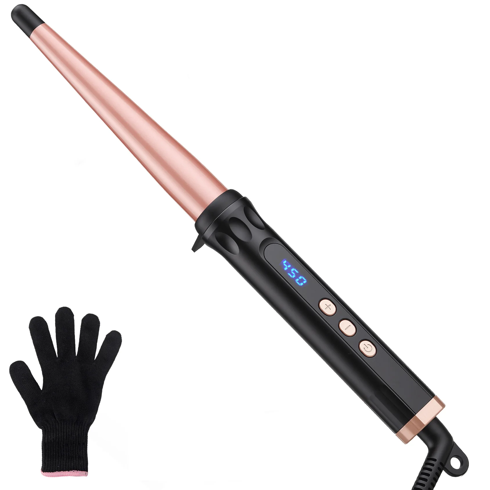 

Golden Tapered Curling Wand Temperature Adjustable Hair Curler
