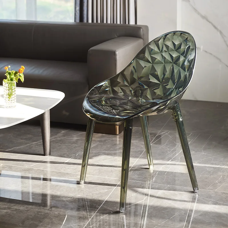 

Home modern simple chair, light luxury high sense Internet celebrity designer restaurant transparent acrylic chair