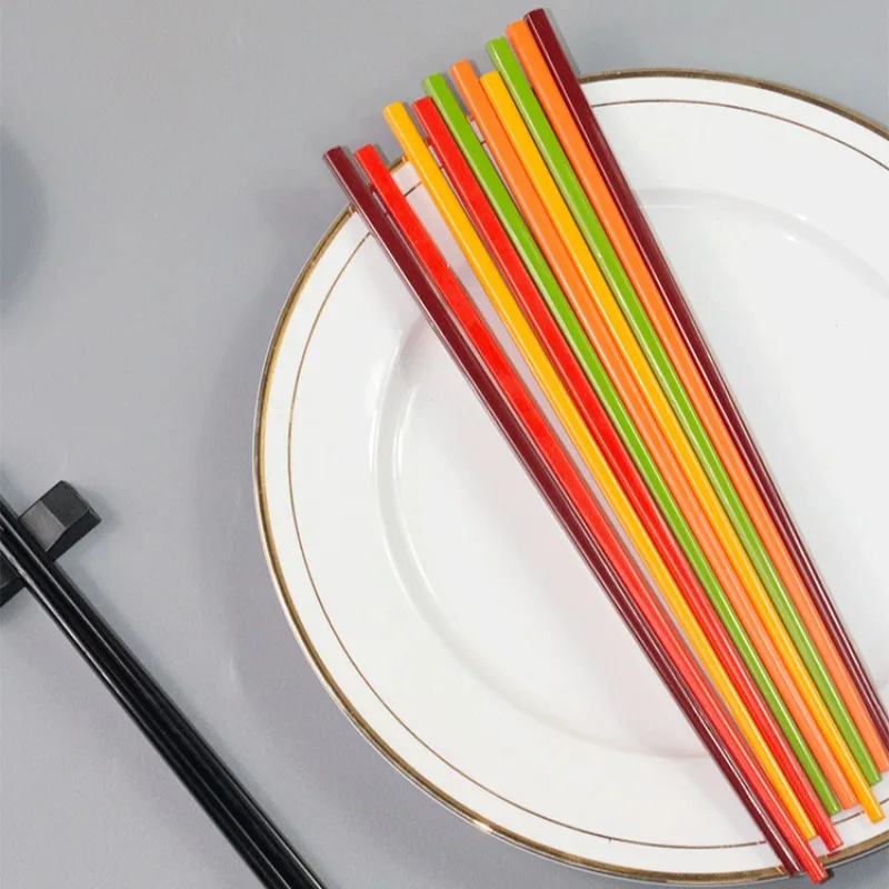 5 Pairs A5 Melamine Chopsticks 27cm 9-inch Multi-color Porcelain Sticks Classic Design Healthy Chopsticks Household Dinnerware