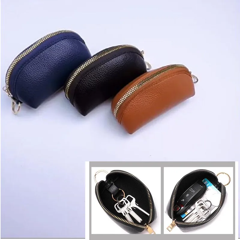 

Men's Keypack Small Coin Bag Mini Woman Large Capacity Multi functional Soft Leather Keypack